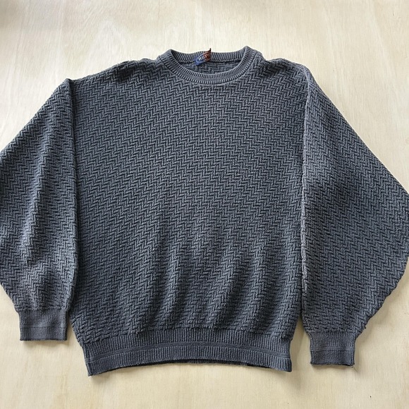 Repp Ltd. Other - Vintage Repp Ltd Sweater Mens Large Gray Herringbone Knit Crewneck Pullover